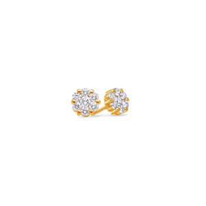 Micro Dax Diamond Cluster Earrings (8mm)