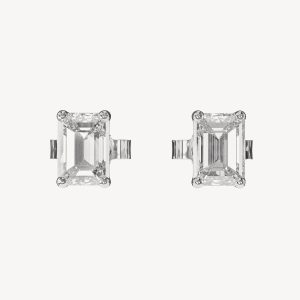 Leila Gold Diamond Baguette Earrings