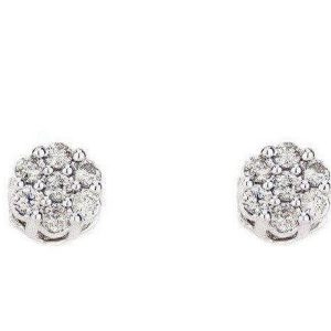 0.52 CT Diamond Earrings Flower Set