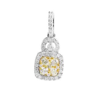 14KW 0.85CTW FANCY YELLOW DIAMOND PENDANT