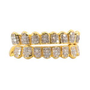 JDWR-060- 8 TOP OR 8 BOTTOM SI Princess Cut Diamond Invisible Set Grillz