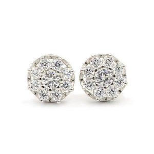 CZ SILVER EARRINGS - White