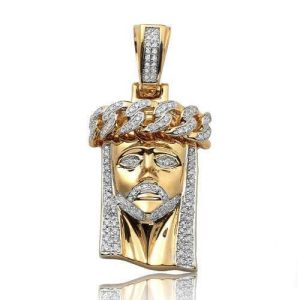 14KY 0.65CTW DIAMOND MIAMI CUBAN JESUS