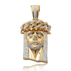 14KY 7.50CTW DIAMOND MIAMI CUBAN JESUS HEAD