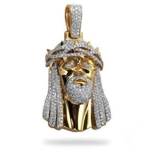14KY 5.65CW DIAMOND JESUS PENDANT -