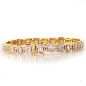 14KY+W 7.75CTW BAGUETTE DIAMOND BRACELET