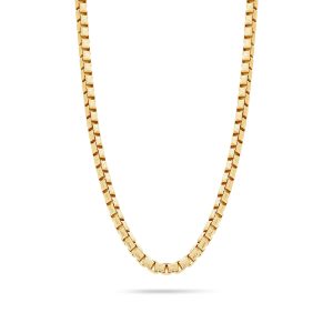 Gold Box Link Chain (4mm, Brush-finished)
