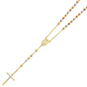 5mm Rosary Necklace Multi-Colour Chain