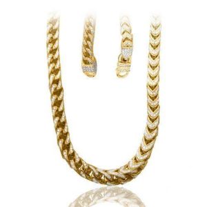 10KY 24.75CTW DIAMOND SOLID LINK FRANCO CHAIN
