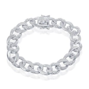 Sterling Silver 12mm Designed Cuban Chain - Skull