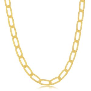 Sterling Silver 5 MM Flat Paperclip Chain - 16 Inches / White