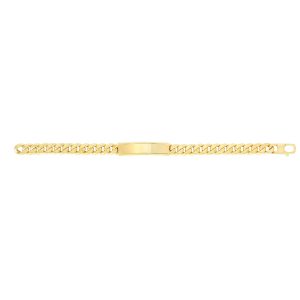 14kt Gold 8 inches Yellow Finish 9.5x47mm(CE).8.4mm(Ch) Polished ID Bracelet with Lobster Clasp