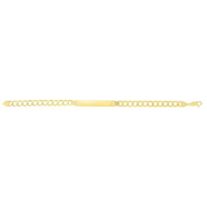 14kt Gold 8.5 inches Yellow Finish 6.7x45.7mm(CE),7.07mm(Ch) Polished Curb ID Bracelet with Lobster Clasp