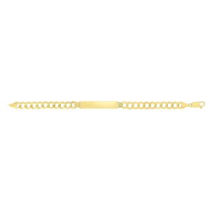 14kt Gold 8.5 inches Yellow Finish 8.3x45.5mm(CE),8.35mm(Ch) Polished Curb ID Bracelet with Lobster Clasp