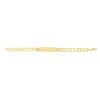 14kt 8.5 inches Yellow+White Gold 7mm Diamond Cut+Shiny 6+1 Curb-Mariner Link Fancy Bracelet with Lobster C lasp – product view