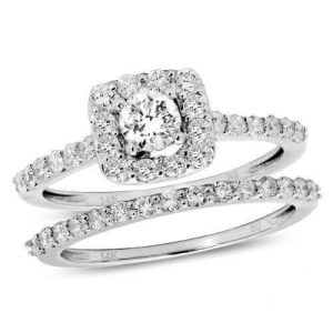 14KW 1.10CTW DIAMOND BRIDAL SET [0.27CT CTR] - 5
