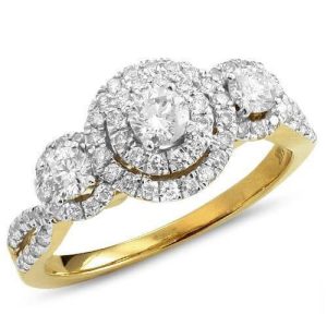 14KY1.00CTW DIAMOND 3-STONE RING - 5