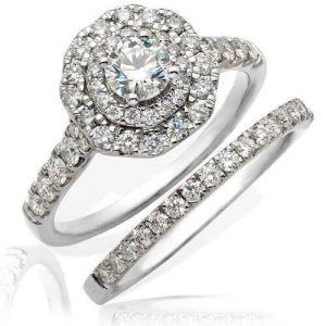 JDTK-RG5753W-14KW 1.5CTW DIAMOND BRIDAL SET - DOUBLE OCTAGON - 5