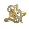 14kt White Gold 4.1mm Shiny Byzantine Band Type Size 07 Ring – product view