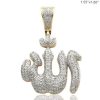 10KY 1.15CTW DIAMOND PENDANT WITH 11.31CT SYNTHETIC EMERALD – product view