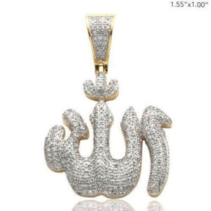 10KY 1.00CTW ALLAH PENDANT