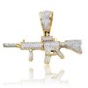 14KY 3.20CTW DIAMOND AK-47 GUN PENDANT – product view