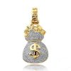 10KY 0.80CTW DIAMOND GREEK KEY LION HEAD MEDALLION – product view
