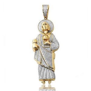 14KY 0.85CTW DIAMOND ST. JUDE PENDANT - MONEY BAG