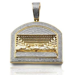 10KY 1.15CTW DIAMOND 'LAST SUPPER' PENDANT