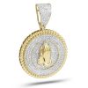 10KY 0.55CTW DIAMOND LION HEAD MEDALLION – product view