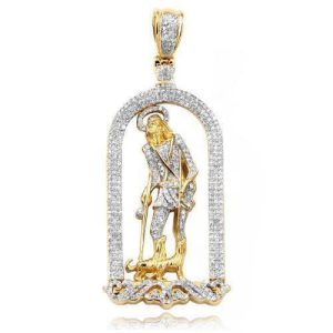 14KY 0.90CTW DIAMOND ST. LAZARUS PENDANT