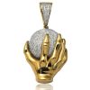 10KY 1.15CTW DIAMOND DOG BONE PENDANT – product view