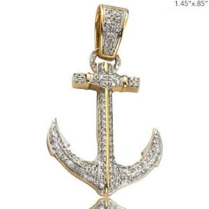 10K 0.45CT DIAMOND ANCHOR PENDANT