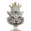 10KY 0.75CTW BLACK AND WHITE DIAMOND WITH SYNTHETIC RUBY MUSHROOM – product view