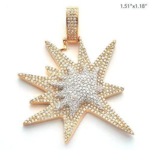 10KY 1.15CTW DIAMOND EXPLOSION EMOJI PENDANT