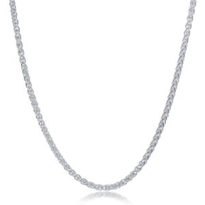 Sterling Silver Spiga Chain - Rhodium Plated