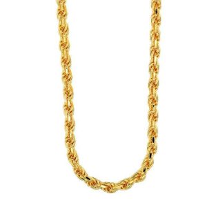 SILVER 4MM SOLID ROPE CHAIN - White Gold Plated