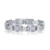 Sterling Silver Wide CZ Linked Bracelet – Gold Plated – Silver – product view