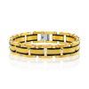 Sterling Silver 10MM CZ Figaro Bracelet – Gold Plated – product view