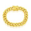 Stainless Steel CZ ID Link Bracelet – Gold Plated – product view