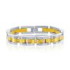 Stainless Steel Gold and Black Textured Link Bracelet – product view