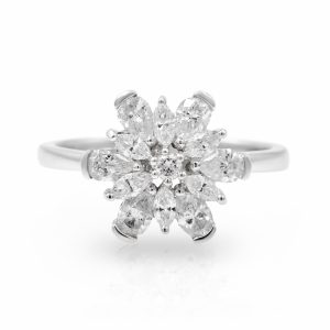 Pear Shape & Marquise Flower Ring