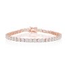 Stainless Steel Matte CZ Link Bracelet – Gold Plated – product view