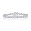 Sterling Silver 4mm Prong-Set Round 8 cttw White Topaz Tennis Bracelet – product view