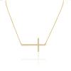 6 pointer yellow gold diamond tennis chain – product view