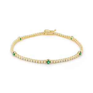 Diamond and Emerald Tennis Bracelet