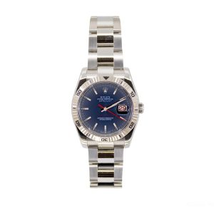 Rolex Oyster Perpetual Datejust 40mm Blue Dial Red Hand