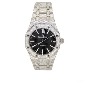 Iced Out Audemars Piguet Royal Oak 36 mm Black Dial