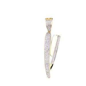 Barber Razor Diamond Pendant