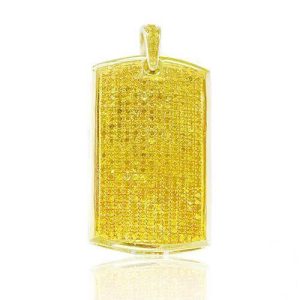 10KY 1.00CTW YELLOW DIAMOND DOGTAG PENDANT